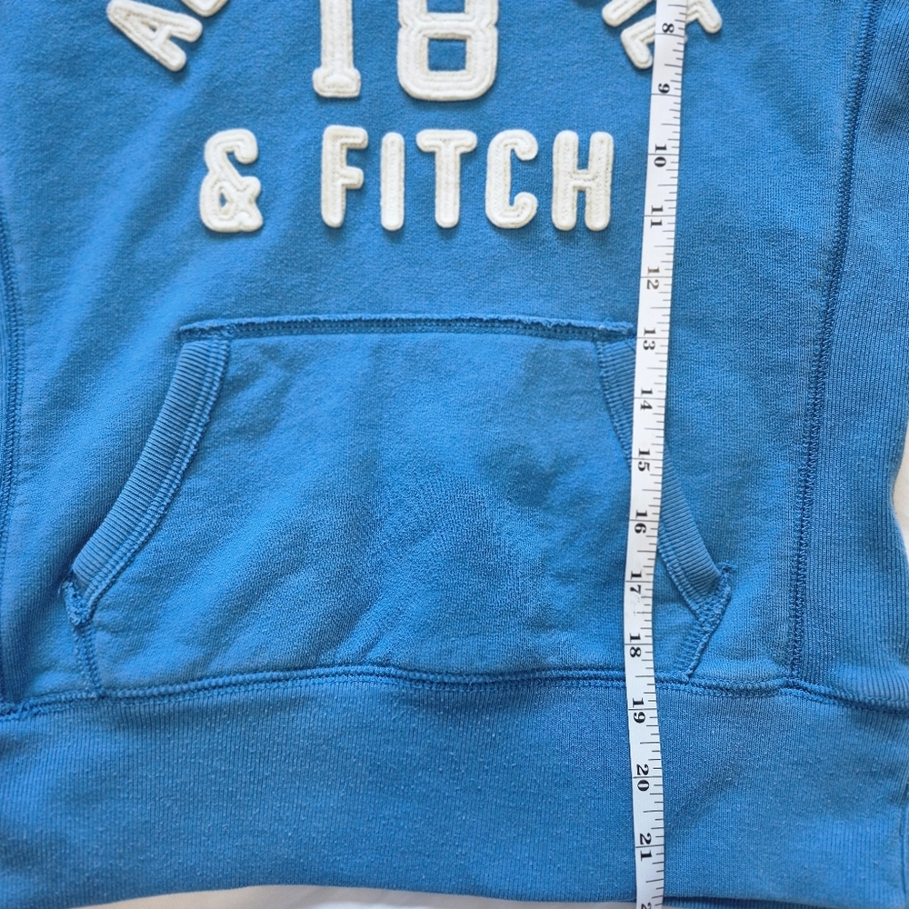 Abercrombie & Fitch Vintage Y2K Preppy Pullover Hoodie Graphic Logo Blue Sz M - Picture 12 of 12
